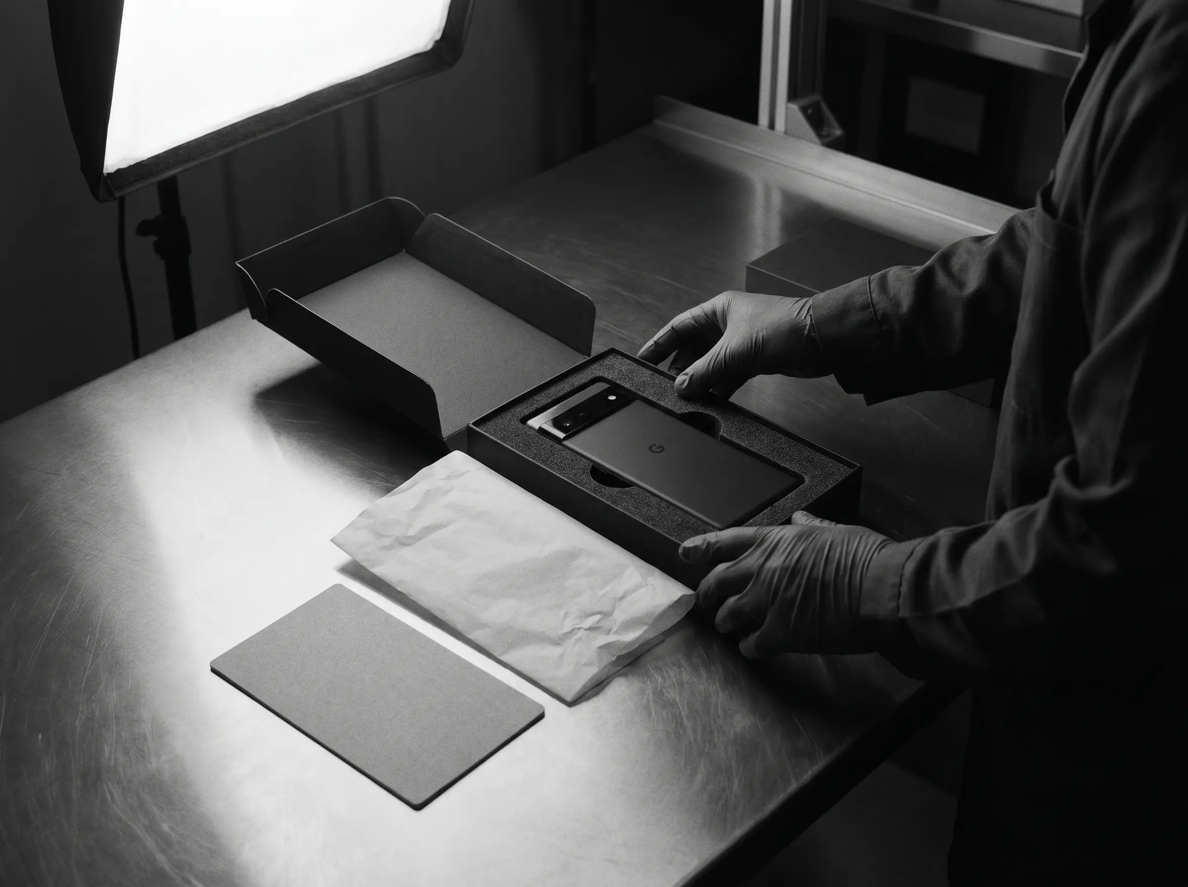 Device sealed for dispatch